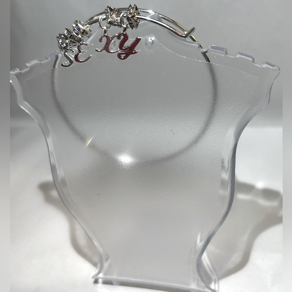 NEW Handmade Fashion Silver Tone “SEXY” Word Bracelet with Faux AB Crystals